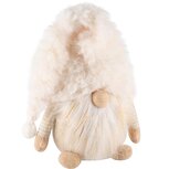 Dekoratief | Pop gnoom zittend, beige, stof, 22x17x67cm | A245089 Dekoratief | Pop gnoom zittend, beige, stof, 22x17x67cm | A245089