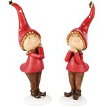 Dekoratief | Winterkindje staand m/muts, rood/bruin, resina, 6x6x19cm, set van 2 stuks | A245101 Dekoratief | Winterkindje staand m/muts, rood/bruin, resina, 6x6x19cm, set van 2 stuks | A245101
