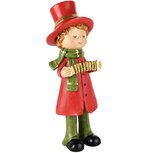 Dekoratief | Winterkindje m/accordeon, rood/groen, resina, 8x7x24cm | A245103 Dekoratief | Winterkindje m/accordeon, rood/groen, resina, 8x7x24cm | A245103
