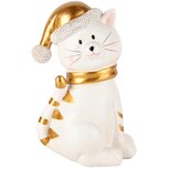Dekoratief | Poes 'Patty', wit/goud, resina, 10x8x17cm | A245109 Dekoratief | Poes 'Patty', wit/goud, resina, 10x8x17cm | A245109