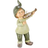 Dekoratief | Winterkindje m/viool, groen, resina, 12x8x24cm | A245112 Dekoratief | Winterkindje m/viool, groen, resina, 12x8x24cm | A245112