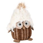 Dekoratief | Uil m/muts, bruin/beige, stof, 12x10x20cm | A245131 Dekoratief | Uil m/muts, bruin/beige, stof, 12x10x20cm | A245131