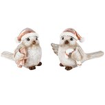 Dekoratief | Vogeltje 'Otis' m/boompje/zuurstok, resina, 8x5x7cm, set van 2 stuks | A245132 Dekoratief | Vogeltje 'Otis' m/boompje/zuurstok, resina, 8x5x7cm, set van 2 stuks | A245132