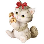 Dekoratief | Poes zittend m/belletje, resina, 7x7x10cm | A245174 Dekoratief | Poes zittend m/belletje, resina, 7x7x10cm | A245174