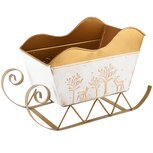 Dekoratief | Slee 'Forest Deer', wit/goud, metaal, 23x12x17cm | A245193 Dekoratief | Slee 'Forest Deer', wit/goud, metaal, 23x12x17cm | A245193