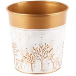 Dekoratief | Bloempot 'Forest Deer', wit/goud, metaal, 13x13x13cm | A245194 Dekoratief | Bloempot 'Forest Deer', wit/goud, metaal, 13x13x13cm | A245194