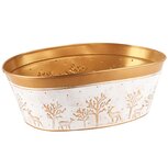 Dekoratief | Bakje ovaal 'Forest Deer', wit/goud, metaal, 29x22x10cm | A245195 Dekoratief | Bakje ovaal 'Forest Deer', wit/goud, metaal, 29x22x10cm | A245195