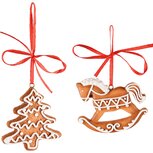 Dekoratief | Hanger schommelpaard/boom, bruin/wit, resina, 6x5x1cm, set van 2 stuks | A245210 Dekoratief | Hanger schommelpaard/boom, bruin/wit, resina, 6x5x1cm, set van 2 stuks | A245210