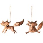 Dekoratief | Hanger vosje, roest, metaal, 9x2x15cm, set van 2 stuks | A245217 Dekoratief | Hanger vosje, roest, metaal, 9x2x15cm, set van 2 stuks | A245217