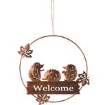 Dekoratief | Hanger m/egels 'Welcome', roest, metaal, 20x1x20cm | A245218 Dekoratief | Hanger m/egels 'Welcome', roest, metaal, 20x1x20cm | A245218