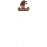 Dekoratief | Stick m/egel 'Welcome', roest, metaal, 20x1x76cm | A245219 Dekoratief | Stick m/egel 'Welcome', roest, metaal, 20x1x76cm | A245219