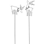 Dekoratief | Stick m/rendier, zwart, metaal, 7x1x46cm, set van 2 stuks | A245224 Dekoratief | Stick m/rendier, zwart, metaal, 7x1x46cm, set van 2 stuks | A245224