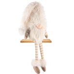 Dekoratief | Pop gnoom zittend m/hangbenen, beige/bruin, stof, 23x14x70cm | A245226 Dekoratief | Pop gnoom zittend m/hangbenen, beige/bruin, stof, 23x14x70cm | A245226
