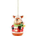 Dekoratief | Hanger Rudolf, rood, LED, keramiek, 8x7x11cm | A245230 Dekoratief | Hanger Rudolf, rood, LED, keramiek, 8x7x11cm | A245230