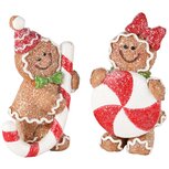 Dekoratief | Cookie staand m/zuurstok, resina, 8x5x12cm, set van 2 stuks | A245241 Dekoratief | Cookie staand m/zuurstok, resina, 8x5x12cm, set van 2 stuks | A245241