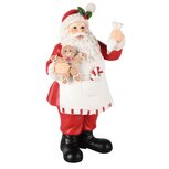 Dekoratief | Santa bakker staand m/cookie, resina, 11x9x21cm | A245248 Dekoratief | Santa bakker staand m/cookie, resina, 11x9x21cm | A245248