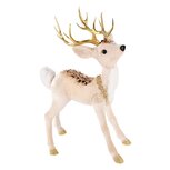 Dekoratief | Deco rendier m/pailetten, wit, stof, 18x10x29cm | A245265 Dekoratief | Deco rendier m/pailetten, wit, stof, 18x10x29cm | A245265
