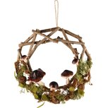 Dekoratief | Krans m/paddenstoelen, bruin/groen, hout, 35x35x8cm | A245277 Dekoratief | Krans m/paddenstoelen, bruin/groen, hout, 35x35x8cm | A245277