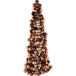 Dekoratief | Kegel vorm m/kerstballetjes, bruin/goud/brons, pvc, 14x14x43cm | A245278 Dekoratief | Kegel vorm m/kerstballetjes, bruin/goud/brons, pvc, 14x14x43cm | A245278