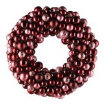 Dekoratief | Krans m/kerstballetjes, bordeau, pvc, 25x25x6cm | A245281 Dekoratief | Krans m/kerstballetjes, bordeau, pvc, 25x25x6cm | A245281