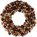 Dekoratief | Krans m/kerstballetjes, bruin/goud/brons, pvc, 33x33x6cm | A245282 Dekoratief | Krans m/kerstballetjes, bruin/goud/brons, pvc, 33x33x6cm | A245282