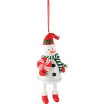 Dekoratief | Hanger sneeuwman m/zuurstok, rood/wit, klei, 6x6x15cm | A245289 Dekoratief | Hanger sneeuwman m/zuurstok, rood/wit, klei, 6x6x15cm | A245289