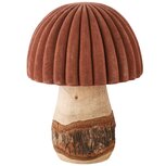 Dekoratief | Paddenstoel 'Flocked', bruin, hout/stof, 11x11x15cm | A245331 Dekoratief | Paddenstoel 'Flocked', bruin, hout/stof, 11x11x15cm | A245331