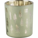 Dekoratief | Theelichthouder 'Coniferous Trees', groen, glas, 9x9x10cm | A245333 Dekoratief | Theelichthouder 'Coniferous Trees', groen, glas, 9x9x10cm | A245333