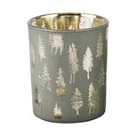 Dekoratief | Theelichthouder 'Coniferous Trees', groen, glas, 7x7x8cm | A245334 Dekoratief | Theelichthouder 'Coniferous Trees', groen, glas, 7x7x8cm | A245334