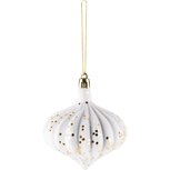 Dekoratief | Hanger 'Flocked Glitter', wit/goud, stof, 8x8x8cm | A245340 Dekoratief | Hanger 'Flocked Glitter', wit/goud, stof, 8x8x8cm | A245340