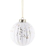 Dekoratief | Hanger bal 'Flocked', wit/goud, stof, 10x10x10cm | A245343 Dekoratief | Hanger bal 'Flocked', wit/goud, stof, 10x10x10cm | A245343
