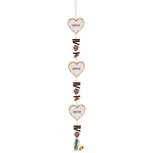 Dekoratief | Hanger slinger m/harten/dennenappels, naturel, hout 9x1x83cm | A245356 Dekoratief | Hanger slinger m/harten/dennenappels, naturel, hout 9x1x83cm | A245356