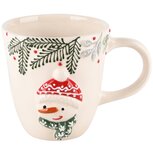 Dekoratief | Mok 'Snowman', wit/rood/groen, keramiek, 14x11x10cm | A245358 Dekoratief | Mok 'Snowman', wit/rood/groen, keramiek, 14x11x10cm | A245358