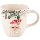 Dekoratief | Mok 'Santa', wit/rood/groen, keramiek, 14x11x10cm | A245360 Dekoratief | Mok 'Santa', wit/rood/groen, keramiek, 14x11x10cm | A245360