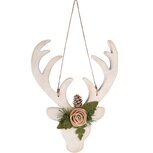 Dekoratief | Hanger rendier, naturel, hout, 23x30cm | A245364 Dekoratief | Hanger rendier, naturel, hout, 23x30cm | A245364