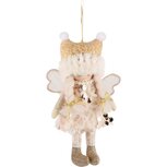 Dekoratief | Hanger engelpopje, beige, stof, 14x22cm | A245373 Dekoratief | Hanger engelpopje, beige, stof, 14x22cm | A245373