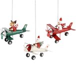 Dekoratief | Springveer vliegtuig m/santa/sneeuwman/rudolf, 12x10x11cm, set van 3 stuks | A245383 Dekoratief | Springveer vliegtuig m/santa/sneeuwman/rudolf, 12x10x11cm, set van 3 stuks | A245383