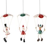 Dekoratief | Springveer parachute m/santa/sneeuwman/rudolf, 8x8x18cm, set van 3 stuks | A245395 Dekoratief | Springveer parachute m/santa/sneeuwman/rudolf, 8x8x18cm, set van 3 stuks | A245395