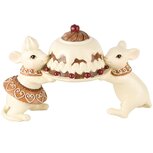 Dekoratief | Muisjes m/taart, wit/bruin, resina, 14x7x9cm | A245412 Dekoratief | Muisjes m/taart, wit/bruin, resina, 14x7x9cm | A245412