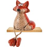 Dekoratief | Vosje zittend m/hangbeentjes, oranje, keramiek, 8x8x10cm | A245418 Dekoratief | Vosje zittend m/hangbeentjes, oranje, keramiek, 8x8x10cm | A245418