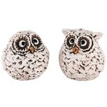 Dekoratief | Uiltje 'Freddy', wit, keramiek, 9x8x8cm, set van 2 stuks | A245429 Dekoratief | Uiltje 'Freddy', wit, keramiek, 9x8x8cm, set van 2 stuks | A245429
