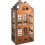 Dekoratief | Theelichthouder huis, brons, metaal, 13x6x28cm | A245457 Dekoratief | Theelichthouder huis, brons, metaal, 13x6x28cm | A245457
