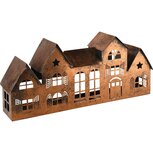 Dekoratief | Theelichthouder huizenrij, brons, metaal, 36x8x16cm | A245463 Dekoratief | Theelichthouder huizenrij, brons, metaal, 36x8x16cm | A245463