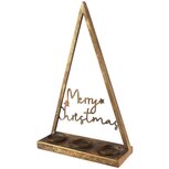 Dekoratief | Theelichthouder boom 'Merry Christmas', brons, metaal, 27x10x43cm | A245465 Dekoratief | Theelichthouder boom 'Merry Christmas', brons, metaal, 27x10x43cm | A245465