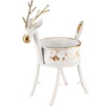 Dekoratief | Theelichthouder rendier, wit/goud, metaal, 16x11x24cm | A245470 Dekoratief | Theelichthouder rendier, wit/goud, metaal, 16x11x24cm | A245470