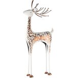 Dekoratief | Deco hert op voet, wit/goud, metaal, 43x15x97cm | A245472 Dekoratief | Deco hert op voet, wit/goud, metaal, 43x15x97cm | A245472