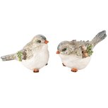 Dekoratief | Vogeltje 'Remy', naturel/groen, resina, 6x11x8cm, set van 2 stuks | A245484 Dekoratief | Vogeltje 'Remy', naturel/groen, resina, 6x11x8cm, set van 2 stuks | A245484