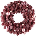 Dekoratief | Krans m/dennenappels/ballen, roze, 37x37x6cm | A245500 Dekoratief | Krans m/dennenappels/ballen, roze, 37x37x6cm | A245500