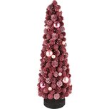Dekoratief | Kegel vorm op voet m/dennenappels/ballen, roze, 16x16x49cm | A245502 Dekoratief | Kegel vorm op voet m/dennenappels/ballen, roze, 16x16x49cm | A245502