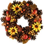 Dekoratief | Krans m/zonnebloemen/granaatappels, 30x30x8cm | A245513 Dekoratief | Krans m/zonnebloemen/granaatappels, 30x30x8cm | A245513